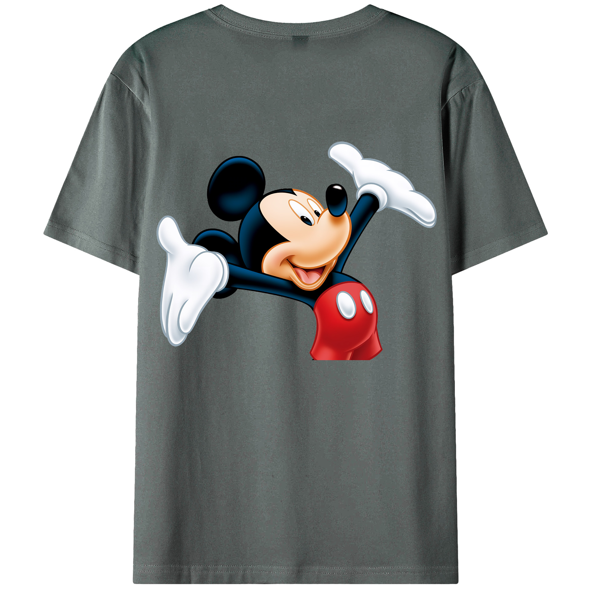 （画像用） ミッキーマウス Mickey Mouse 綿100％ メンズ半袖Tシャツ（バックプリント） 通気性